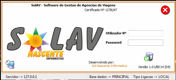 Ecrã de entrada no SolAV